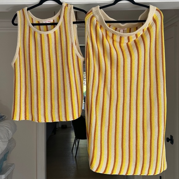JOE FRESH Multicolour Striped Knit Tank & Midi Skirt Set - Size XL - Picture 1 of 14